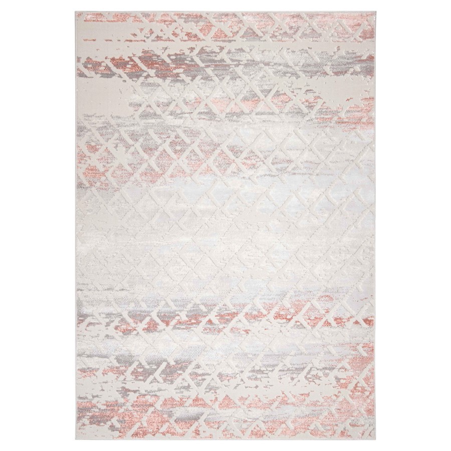Lavin Rugs U5003 Betsi 2′ x 3′ Geometric Rug, Cream Grey Pink/Pink – U5003-0203