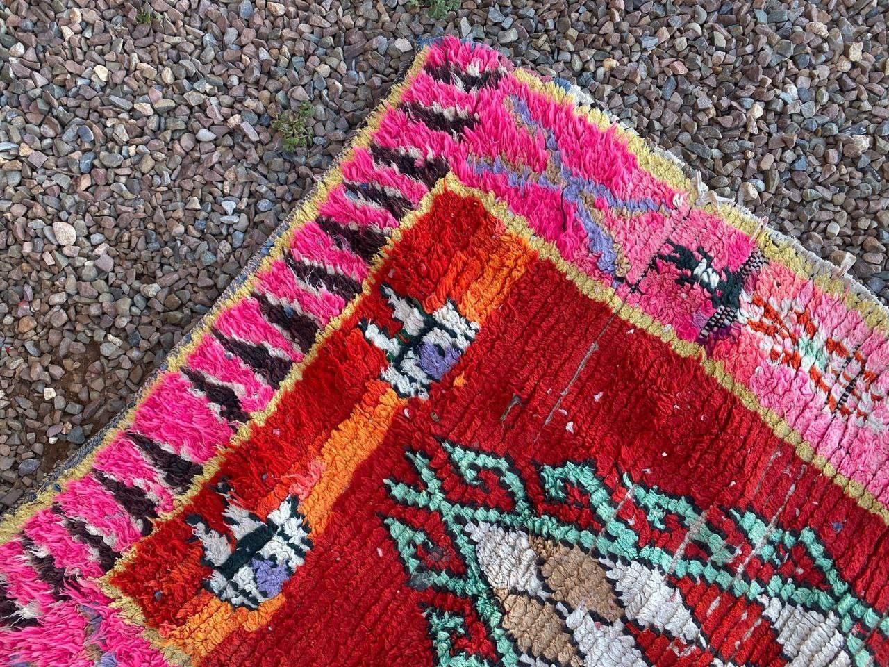2’7×7’5 ft Moroccan Handmade Cotton Rug Unique Shaggy Berber Bedroom Vintage Rug