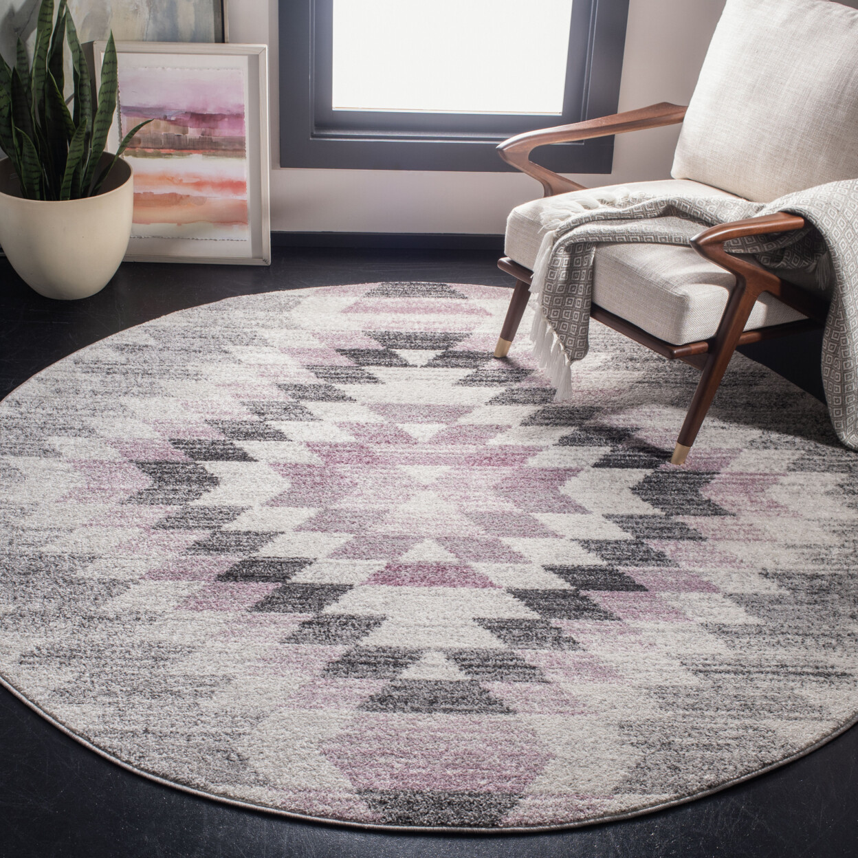 SAFAVIEH Adirondack Collection ADR218U Plum / Ivory Rug