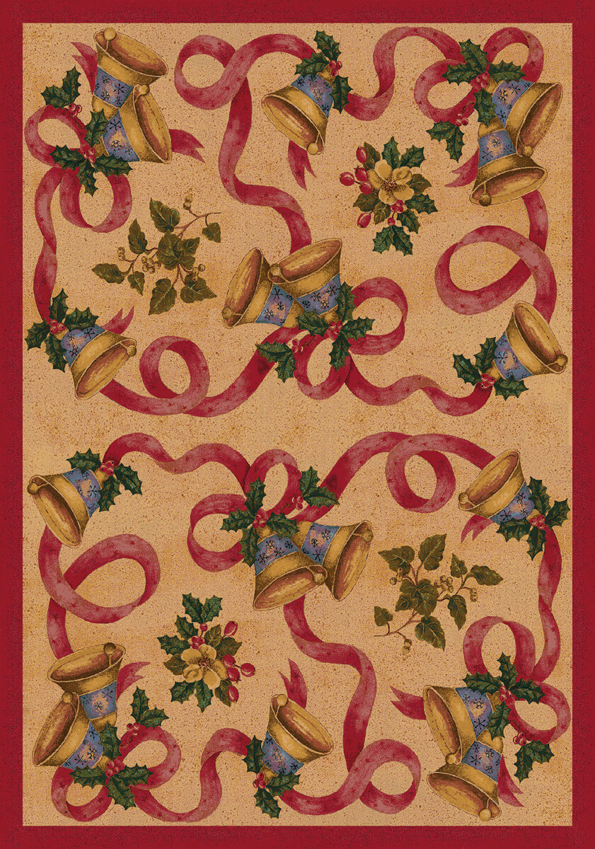 5×8 Milliken Bells & Bows Chimes All-Over Christmas Area Rug – Approx 5’4″x7’8″