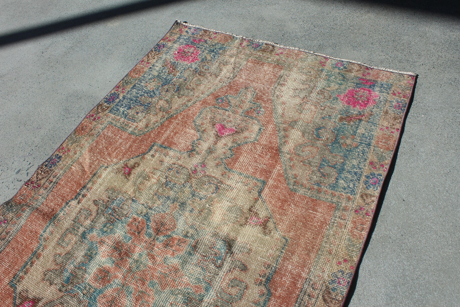 4,1×7,3 ft Turkish Vintage Rug, Area Rug, Brown Wool Rug