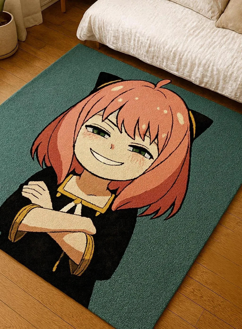 Anya Forger Anime Rug | Hand Tufted Wool Area Rug Any Size Available