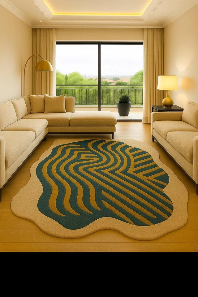 New Stylish Hand-Tufted Modern Rugs Hand Med Carpet 100% Soft Wool Bathroom