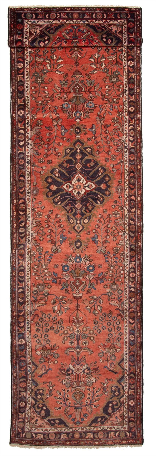 3’6″ x 13’11” Vintage Hand-knotted Runner Rug Traditional Oriental Wool Carpet