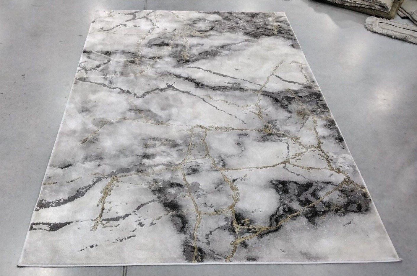 GREY / GOLD 5′-3″ X 7′-6″ Back Stain Rug, Reduced Price 1172720195 CFT877F-5