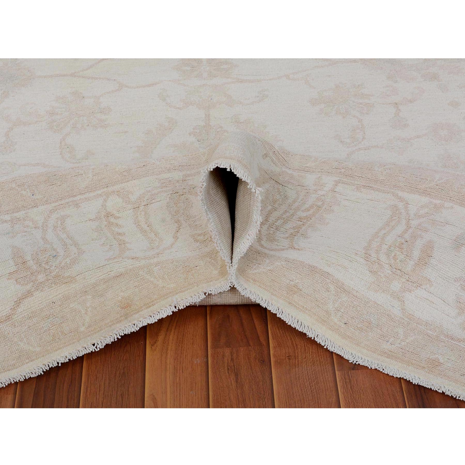 8’x9’6″ Ivory White Wash Peshawar Ziegler Mahal Hand Knotted Rug R57538