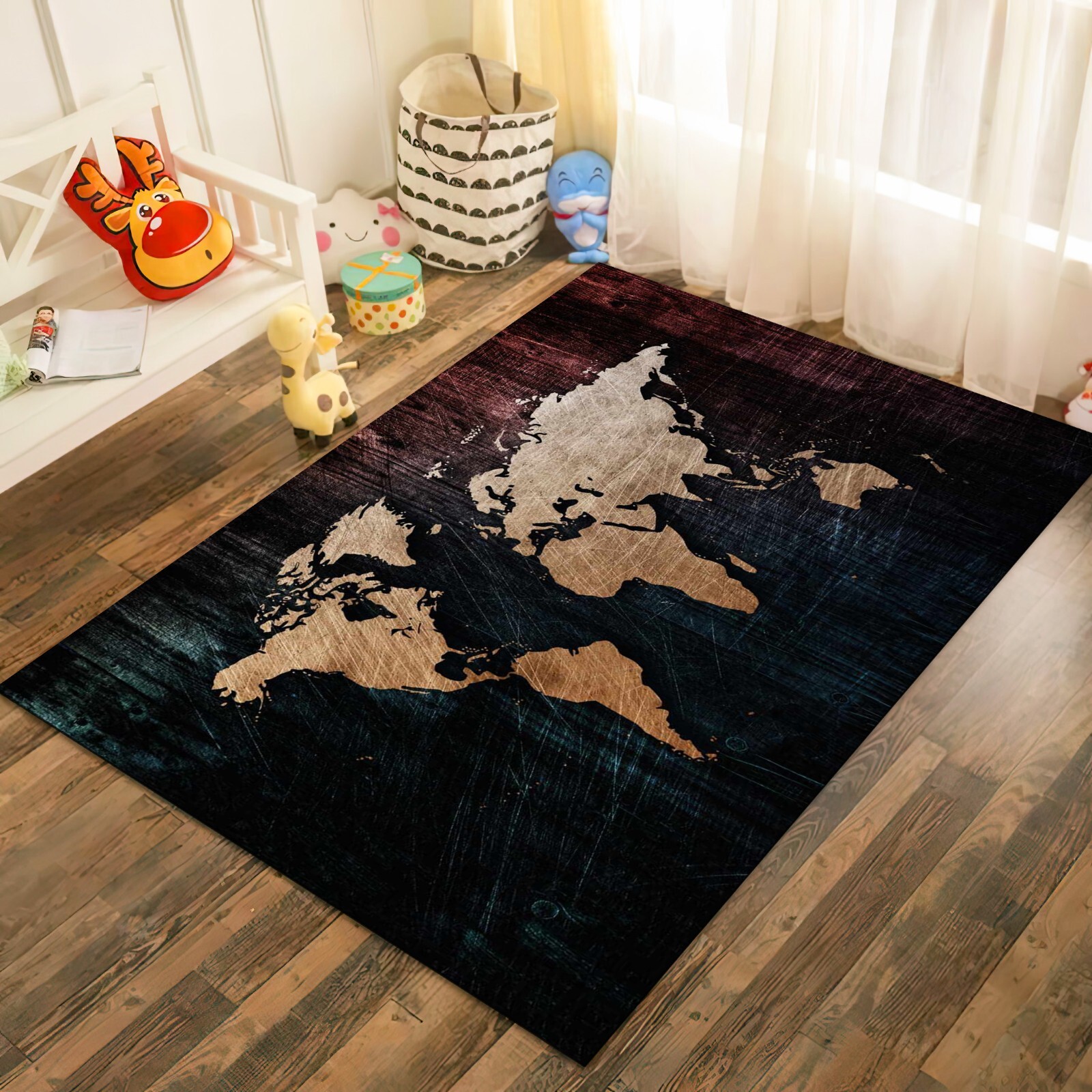 World Map, World Map Rug, Home Decor Carpet, Living Room Carpet, Popular Rug,