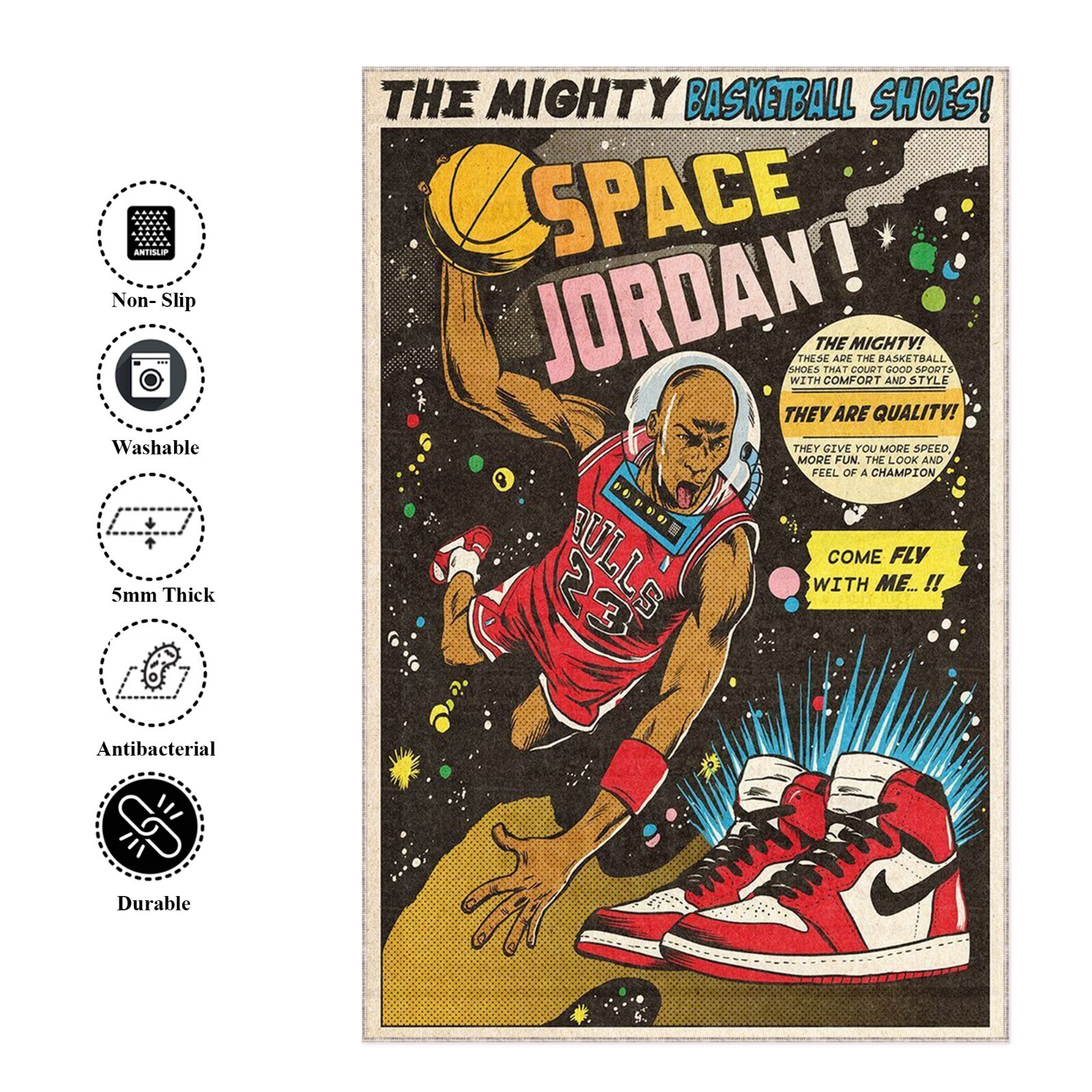 Space Man, The Mighty Basketball Shoes, Come Fly With Me, Sportman Rug, Flying