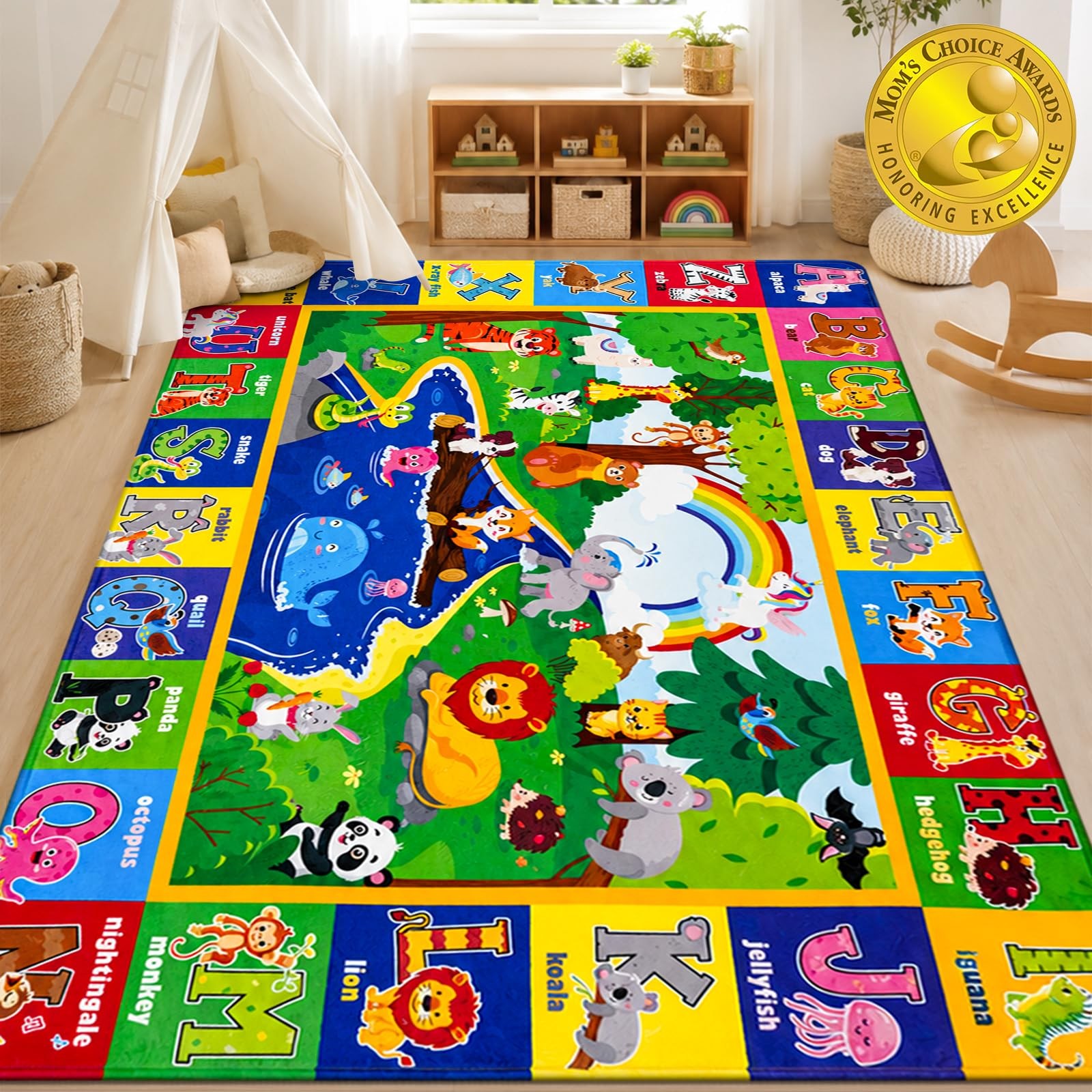 Soft Non-Toxic Baby Play Mat with ABC Alphabet – Foldable Crawling Mat for In…