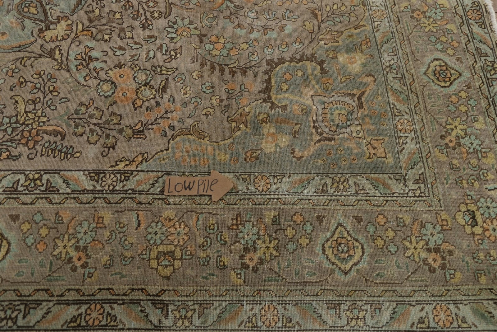 Vintage Muted Floral Tebriz Area Rug Hand-knotted For Living Room Carpet 8’x11′