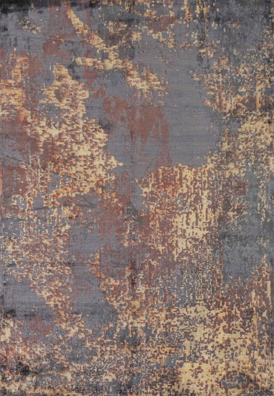 Living Room Area 4×6 ft.All-Over Modern Abstract Oriental Handmade Gray Wool Rug
