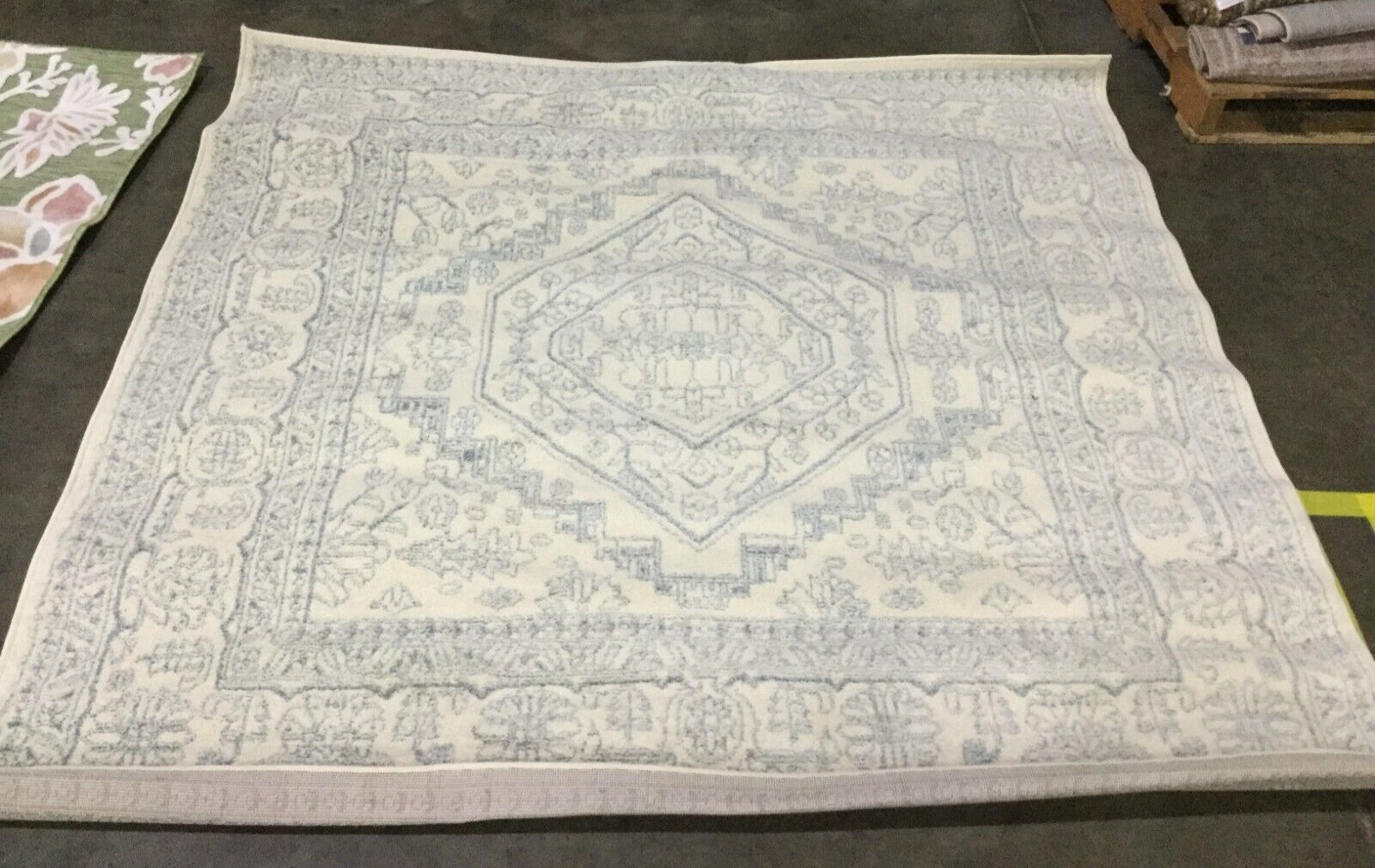 IVORY / SLATE 6′ X 6′ Square Stained Rug, Reduced Price 1172659557 ADR108S-6SQ