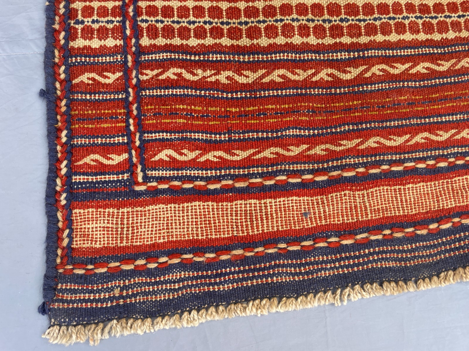 3’3 x 5 Ft One Of A Kind Tribal Flatweave Kilim Rug – Rustic Striped Geometric