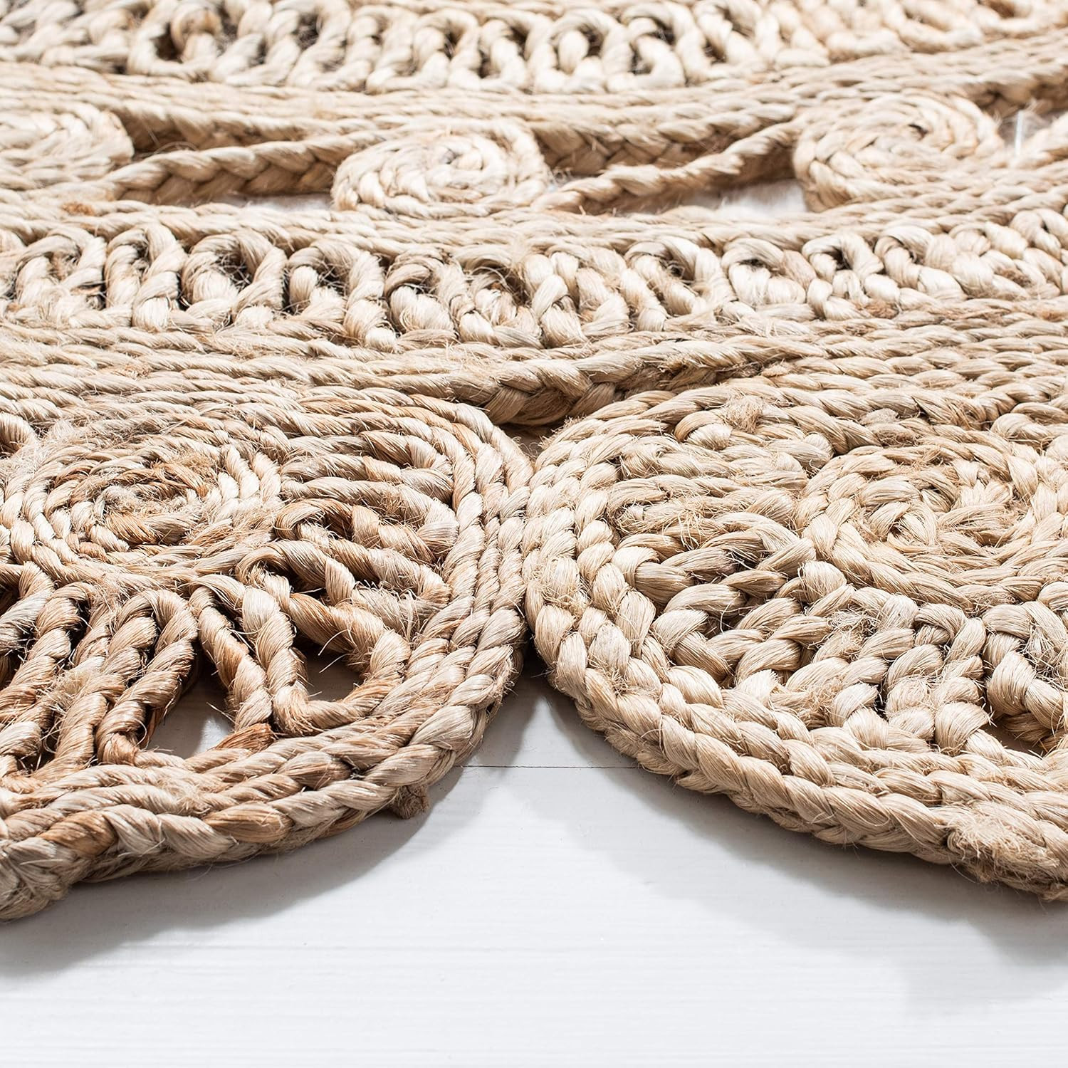 Natural Fiber round Collection 6′ round Natural NF160A Handmade Boho Charm Farmh