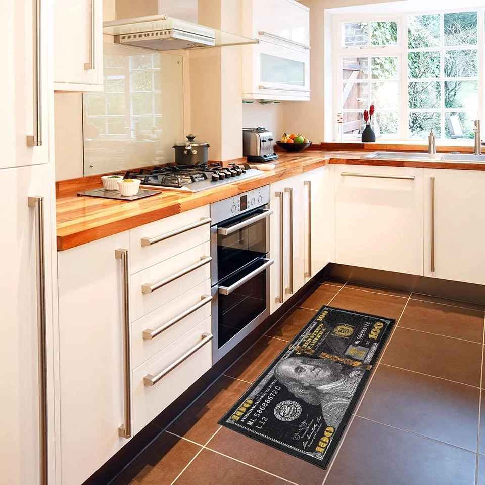 Huahoo Black Money Rugs 100 Dollar Bill Area Rug Door Mat Runner For L