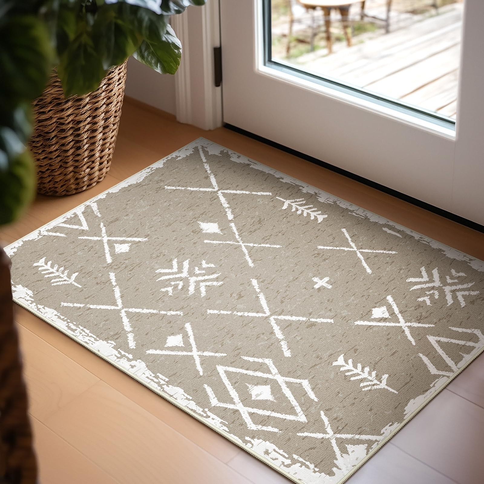 Ashler Abstract Rug, 2×3 Entryway Rugs, Modern Abstract Area Rug for Living R…