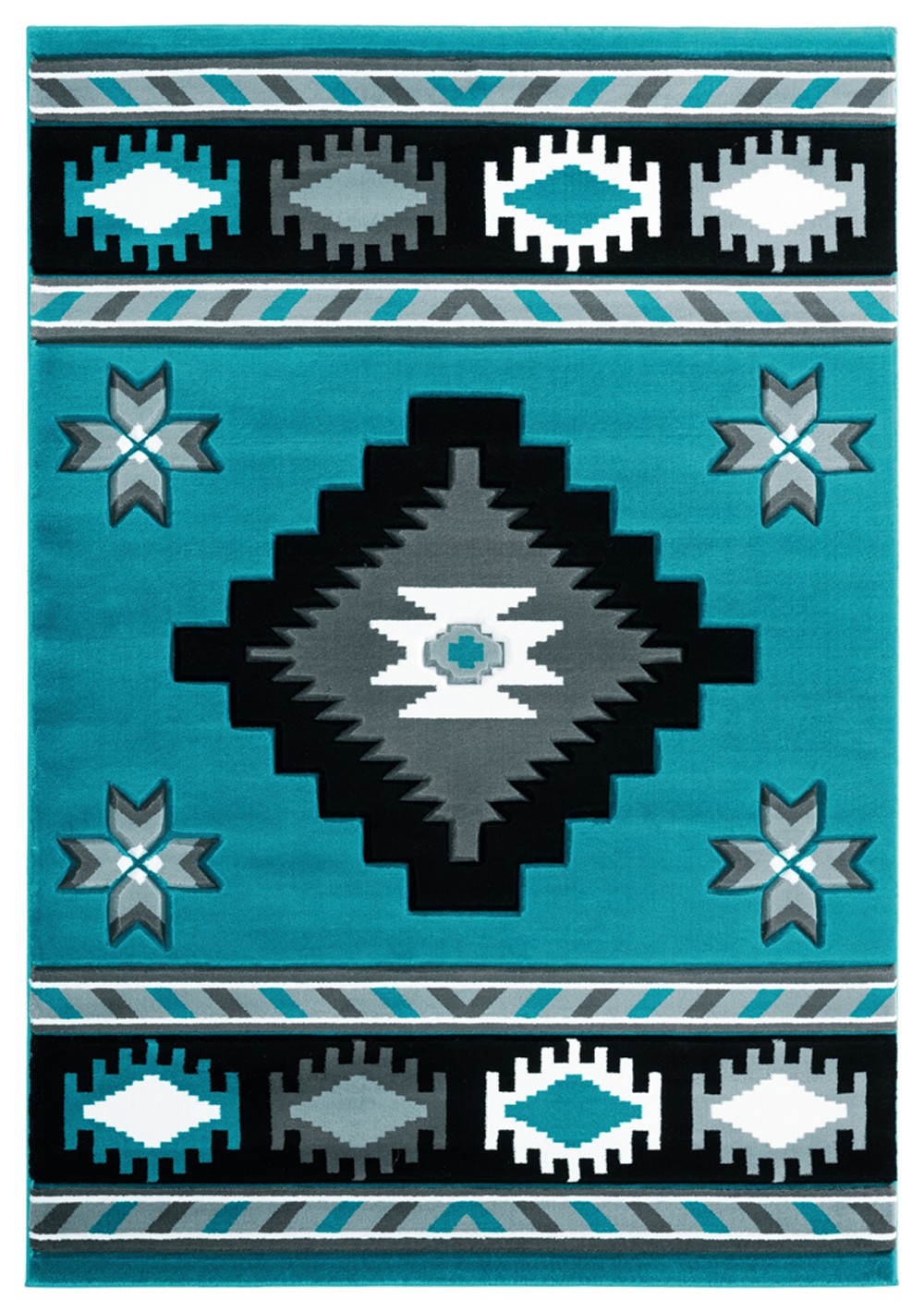 2×3 United Weavers Blue Geometric Pointed Edges 2050 10469 – Aprx 1′ 10″ x 2′ 8″