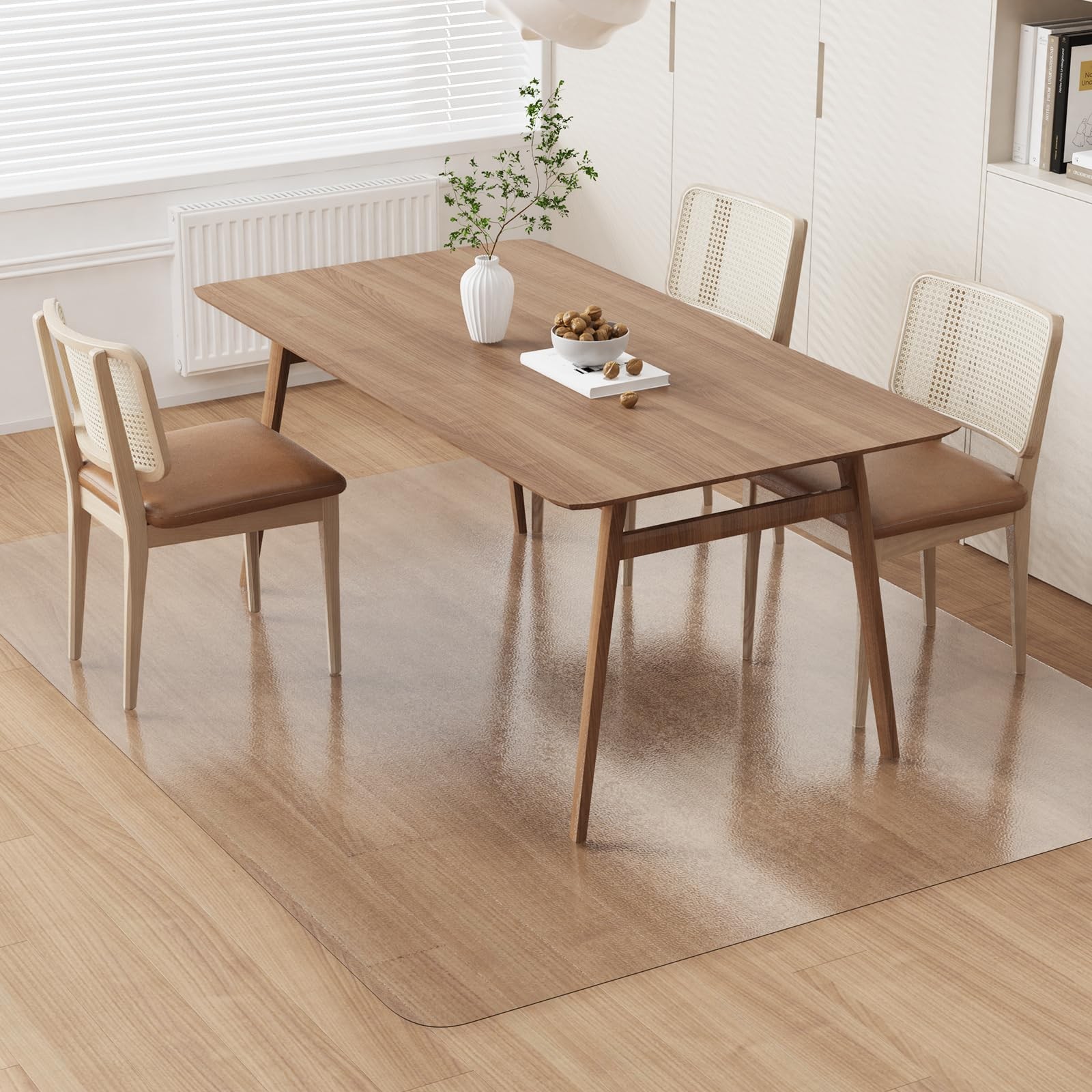 ZPAI Clear Plastic Area Mat for Under Dining Table, 8’×10′ Large No Slip Wate…