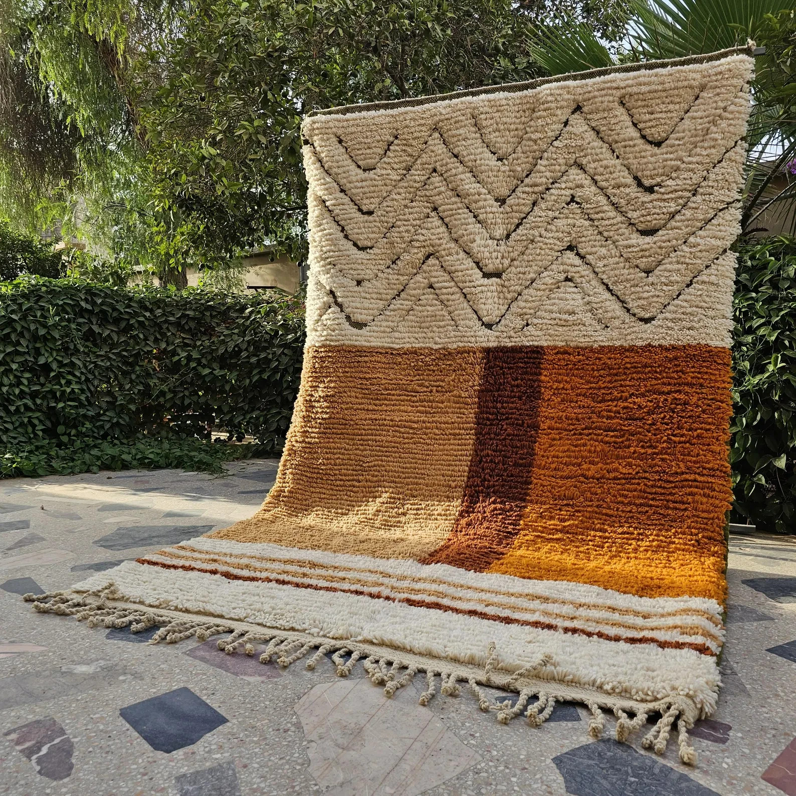 Beni Ourain Moroccan Rug, Berber brown rug, Earth tone rug, Terracotta rug, Beig
