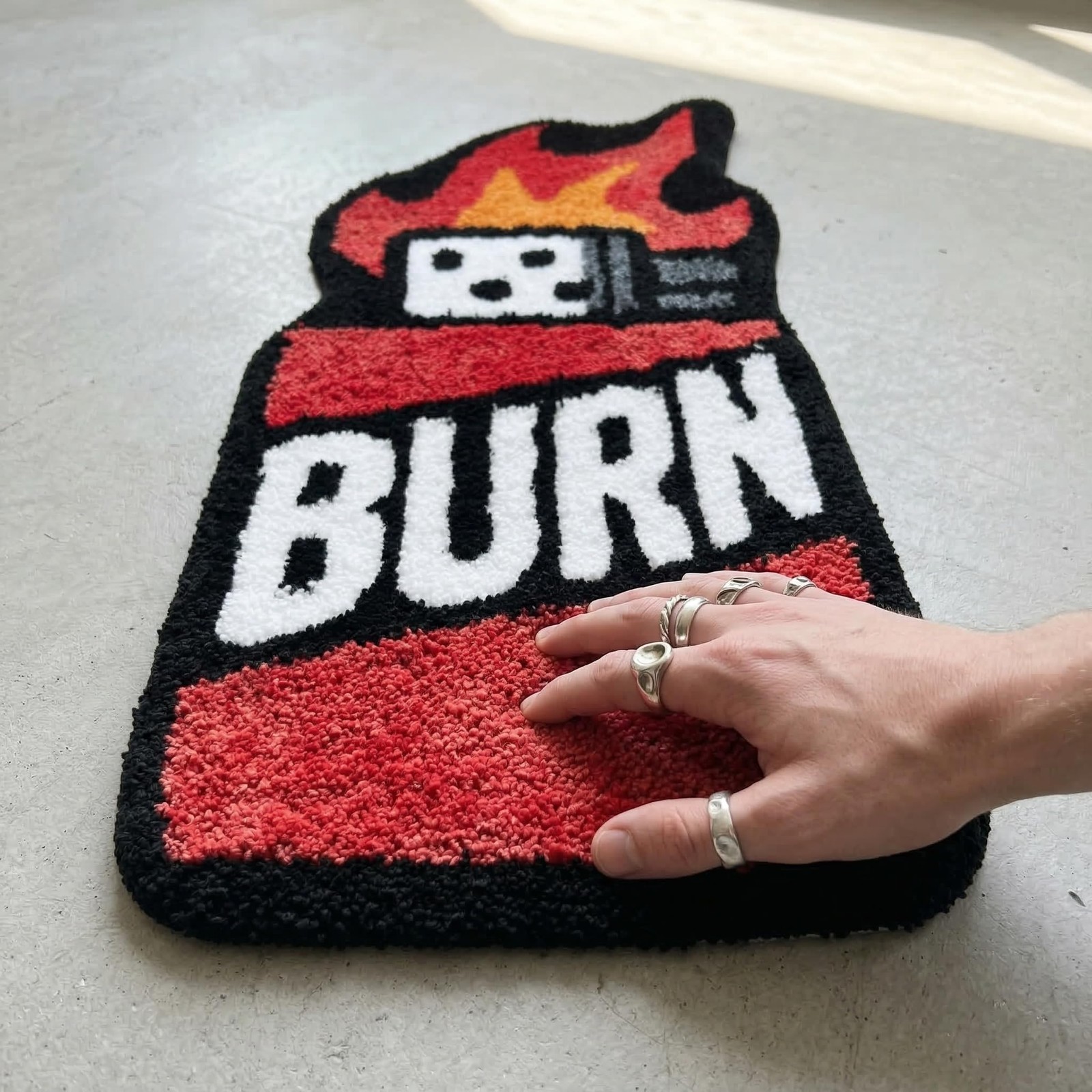 Yellow Lighter Don’t Smoke Flocking Rug Living Room Carpet Bathmat Bedside Ru…