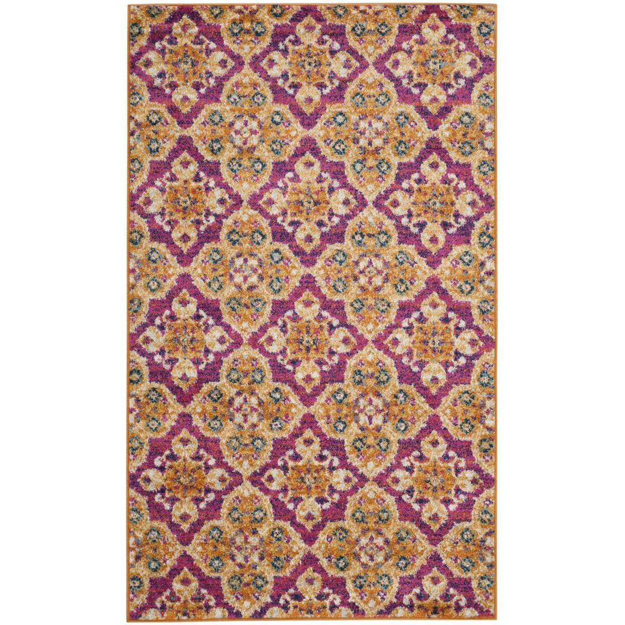 SAFAVIEH Madison Collection MAD605A Fuchsia / Gold Rug