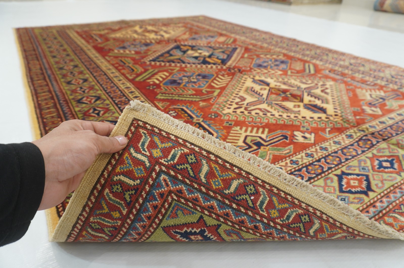 5×7 ft Red Shirvan Afghan Hand Knotted Wool Oriental Area Rug