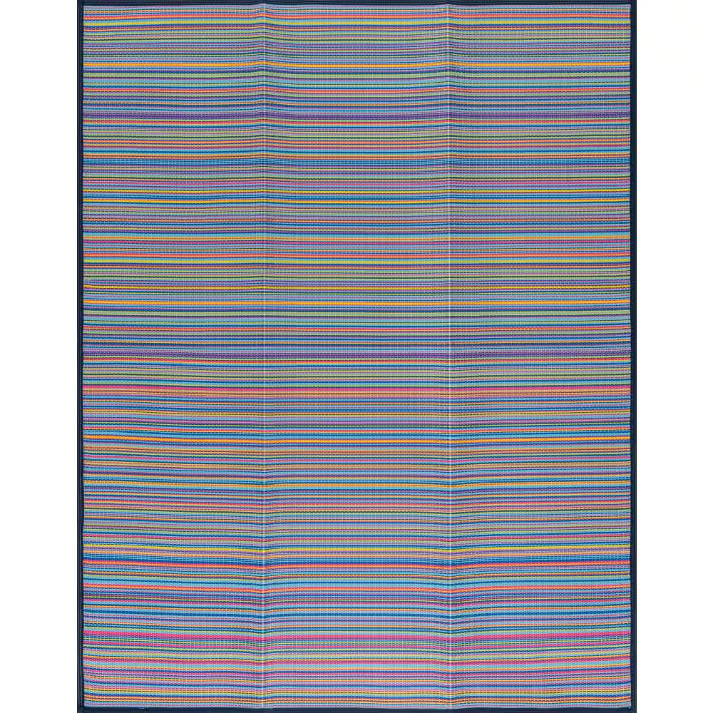 Luna Multi-Color 8 Ft. X 10 Ft. Stripes Indoor/Outdoor Area Rug