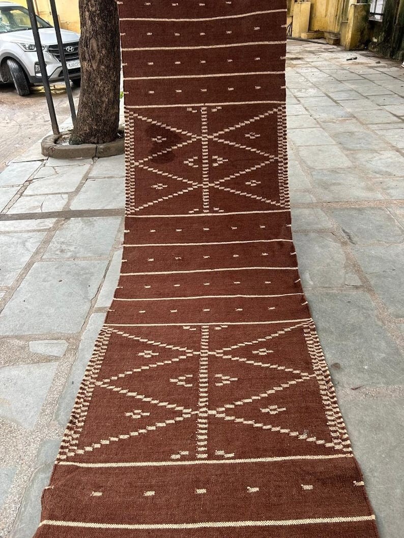 Navajo rug, tribal rug, southwestern rug Wool Jute Rug, Vintage Kilim Rug runner