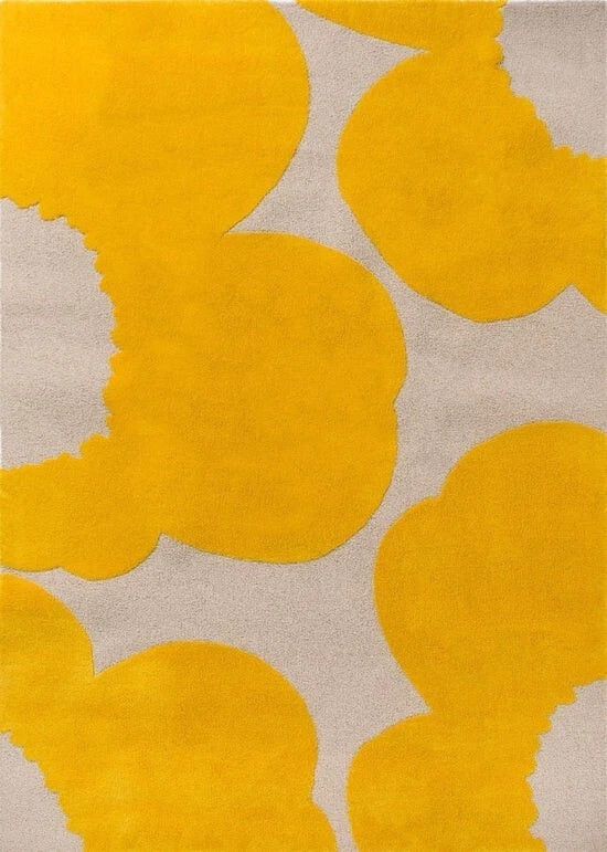 Rug Wool Tufted Area Carpet Hand Gold Hand-Tufted Modern Handmade Design Yellow