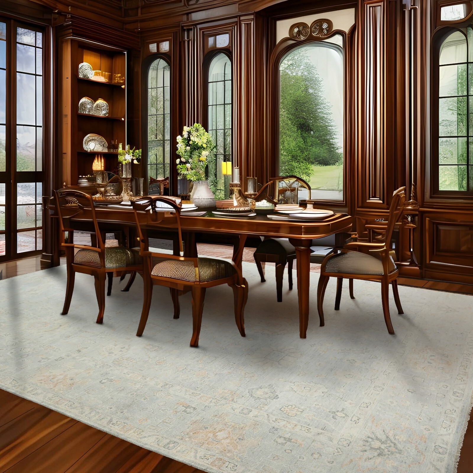 LoomBlooom MultiSize Hand Knotted Turkish Oushak Wool Area Rug Muted Earth Tones