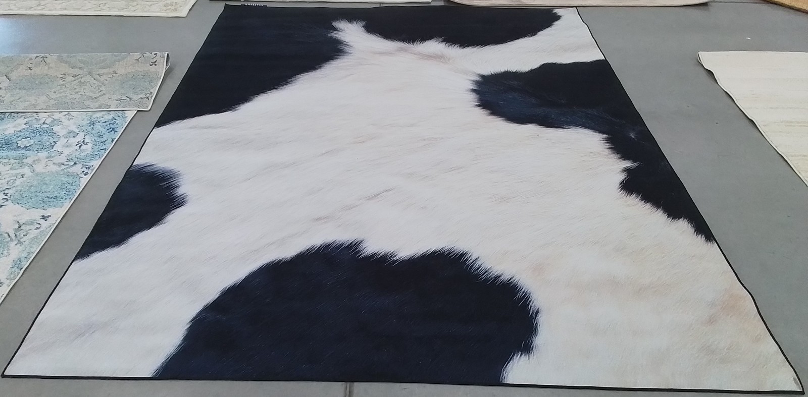 IVORY / DARK BLUE 8′-0″ x 10′-0″ Stained Rug, Reduced Price 1172774683 FAH548A-8