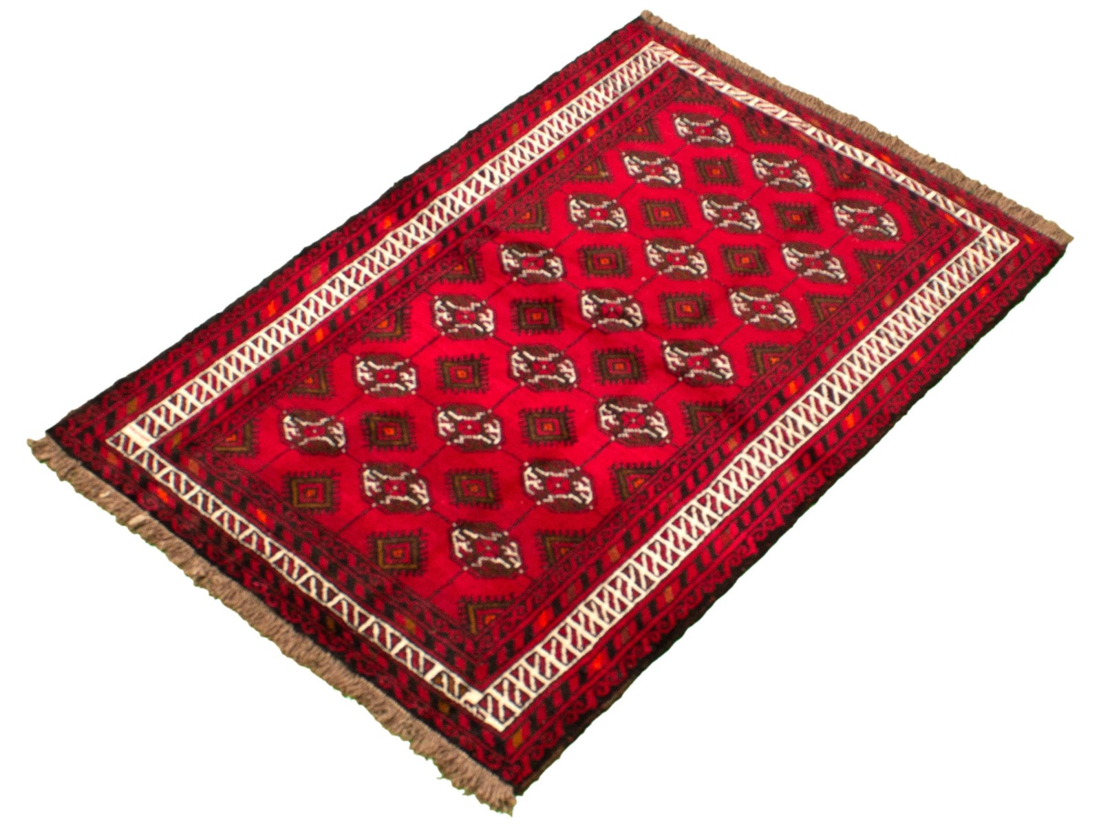 Traditional Red Hand-knotted Oriental Carpet 4’0″ x 5’10” Wool Area Rug