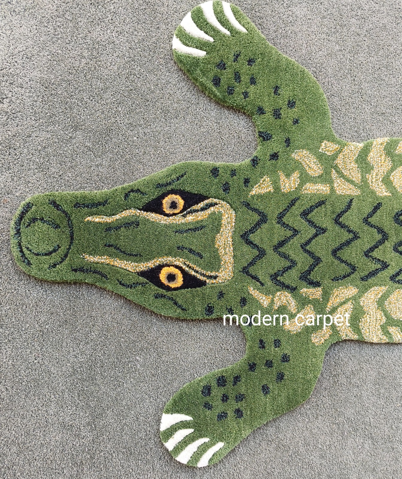 Crocodile Rugs 2×4 Feet Handmade 100% Woolen Hand Tufted For Home Decoration