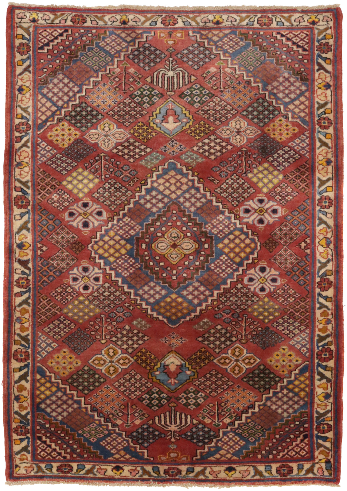 Handmade Vintage Tribal Floral Oriental Rug Farmhouse Decor Carpet 4’6X6’6 ft