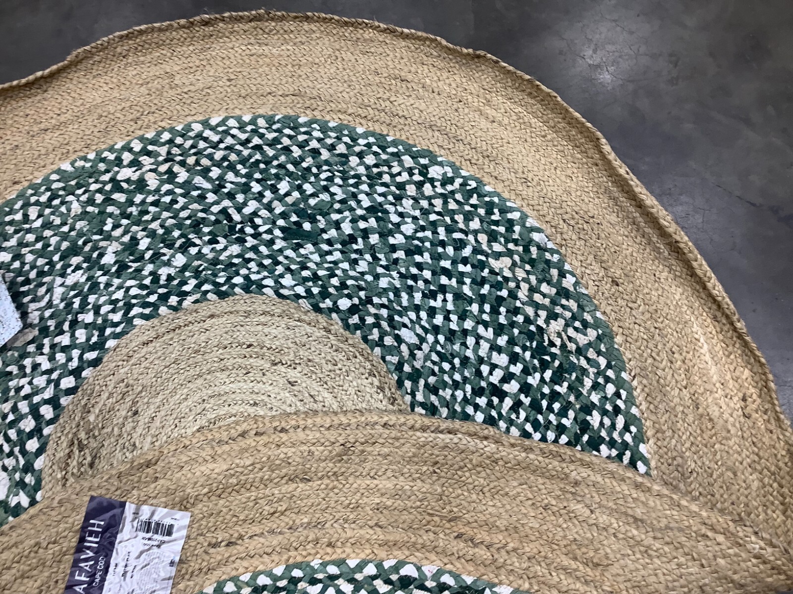 LT BLUE / NATURAL 5′-0″ x 5′-0″ Flaw in Rug, Reduced Price 1172677868 CAP210M-5R