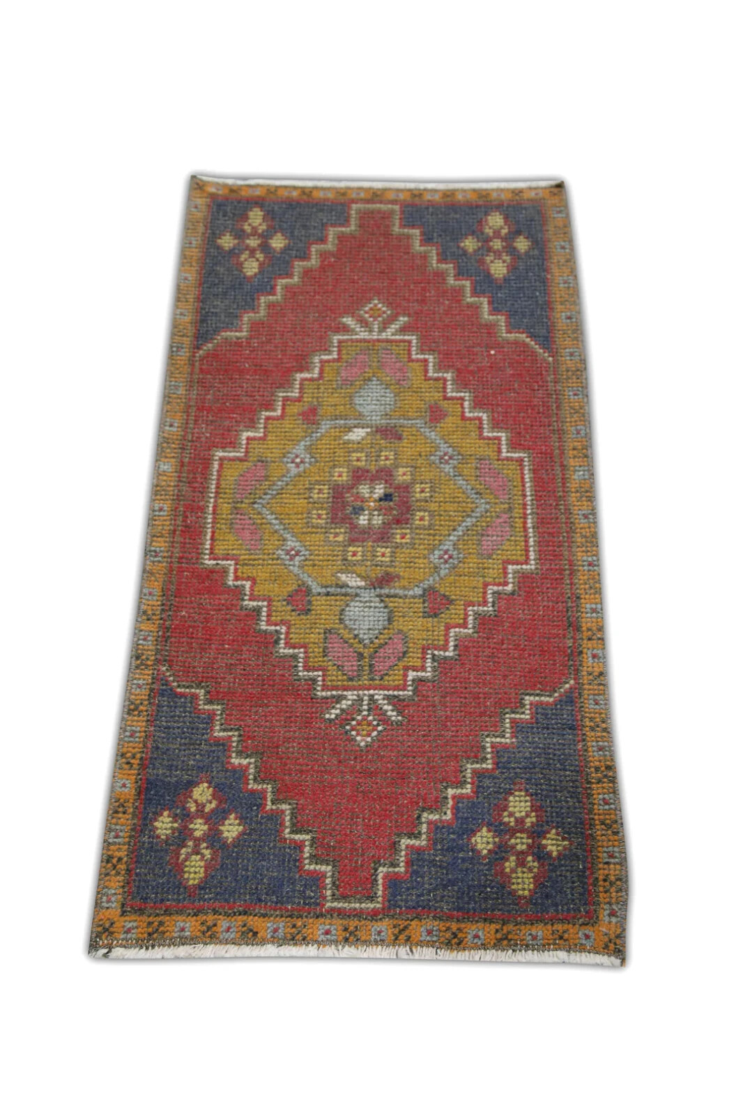 Oriental Hand Knotted Vintage Turkish Mini Rug 1’9″ x 3’5″ #146