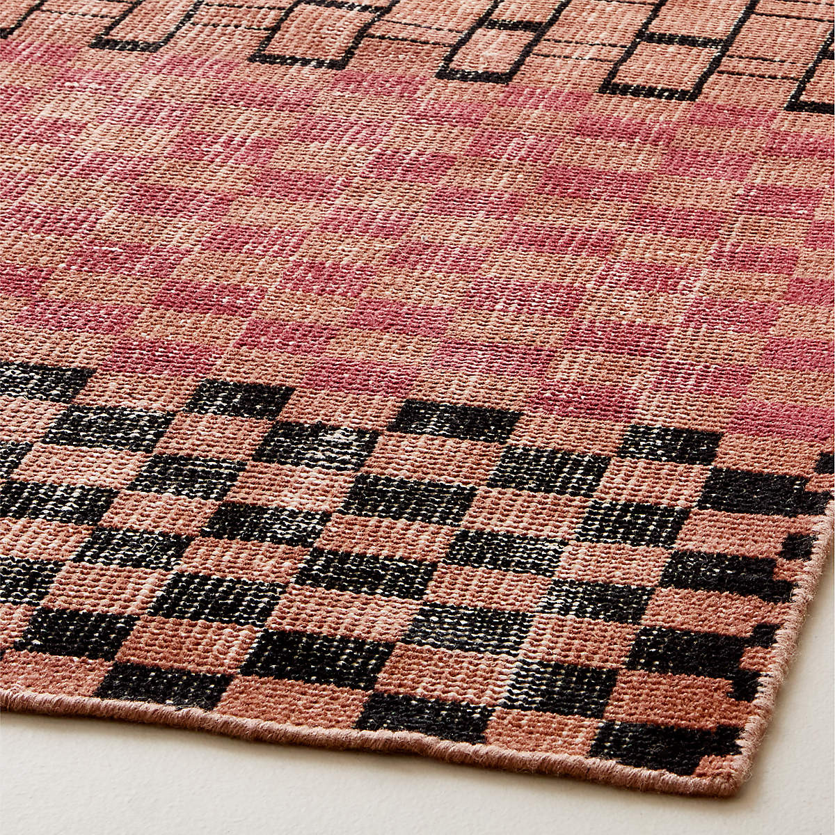 Hand-Knotted Terracotta Red 60% Wool 40% Cotton Area Rug for Living Room,Bedroom