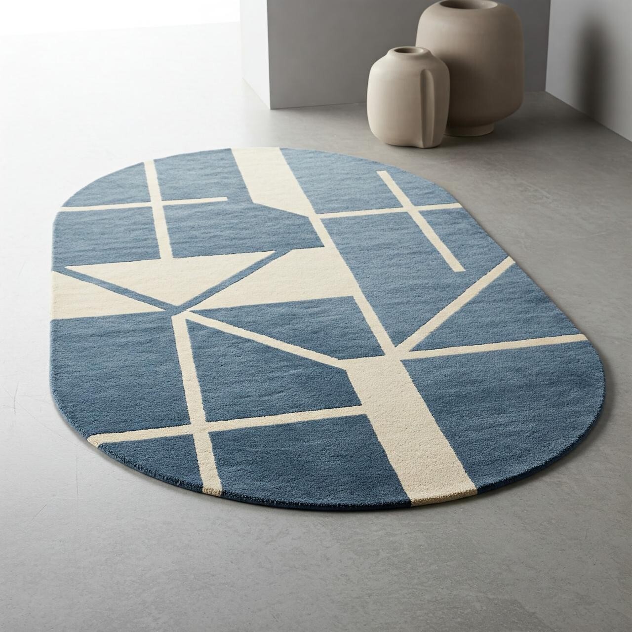 Nordic Grid Oval, Hand tufted rugs for living rooms and bedrooms