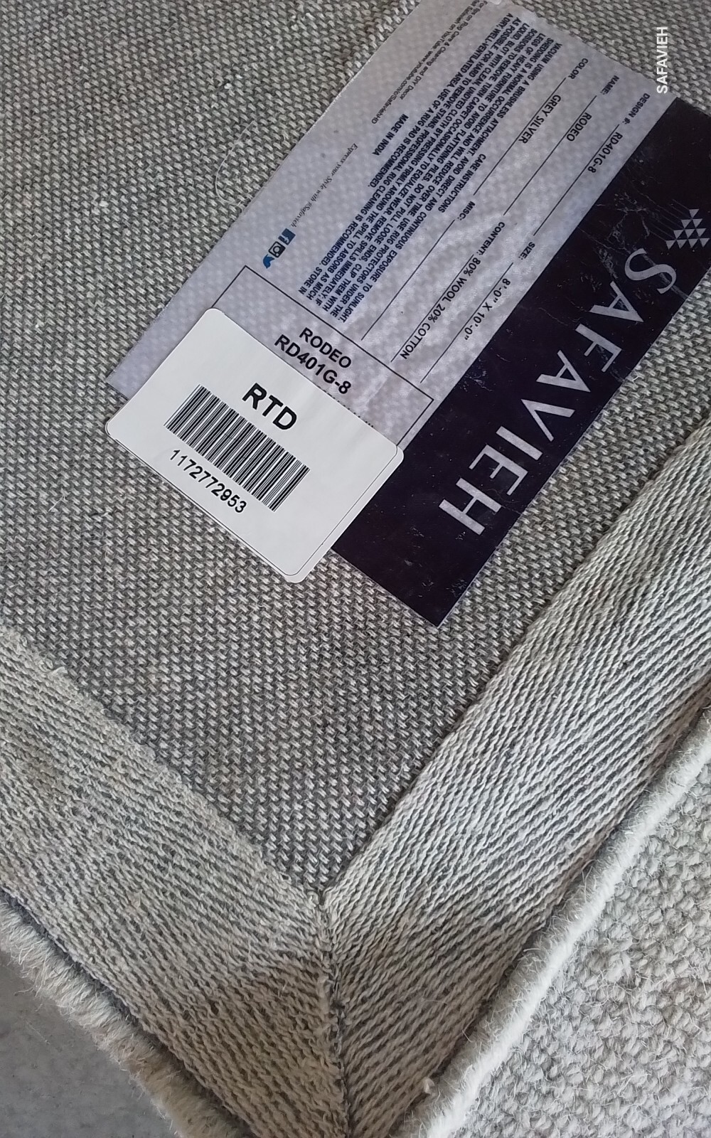 GREY / SILVER 8′-0″ x 10′-0″ Flaw in Rug, Reduced Price 1172772953 RD401G-8