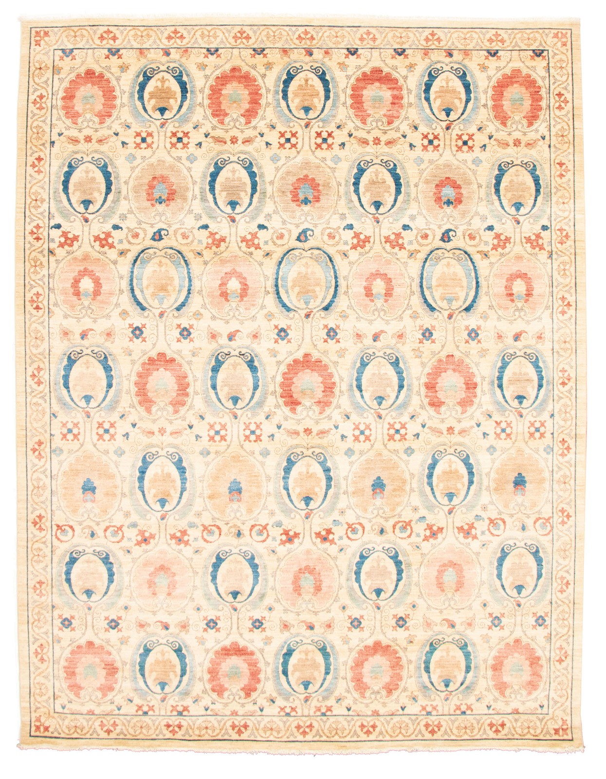Hand Knotted Area Rug 9’2″ x 11’8″ Traditional Oriental Wool Carpet