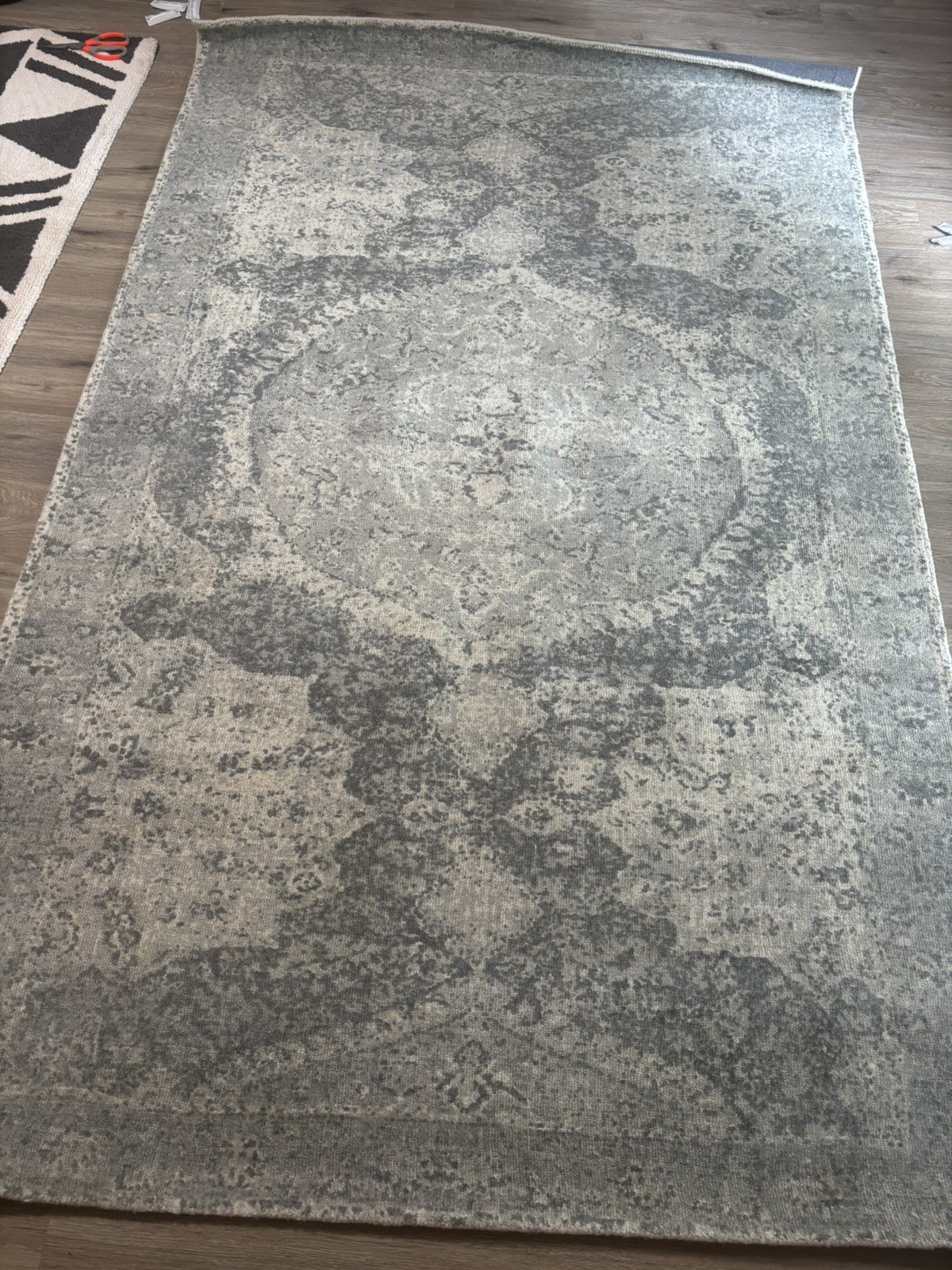 Pottery Barn Barret Handloomed Rug 5’ X 8’ Gray 100% WOOL $799 New W/ Tags