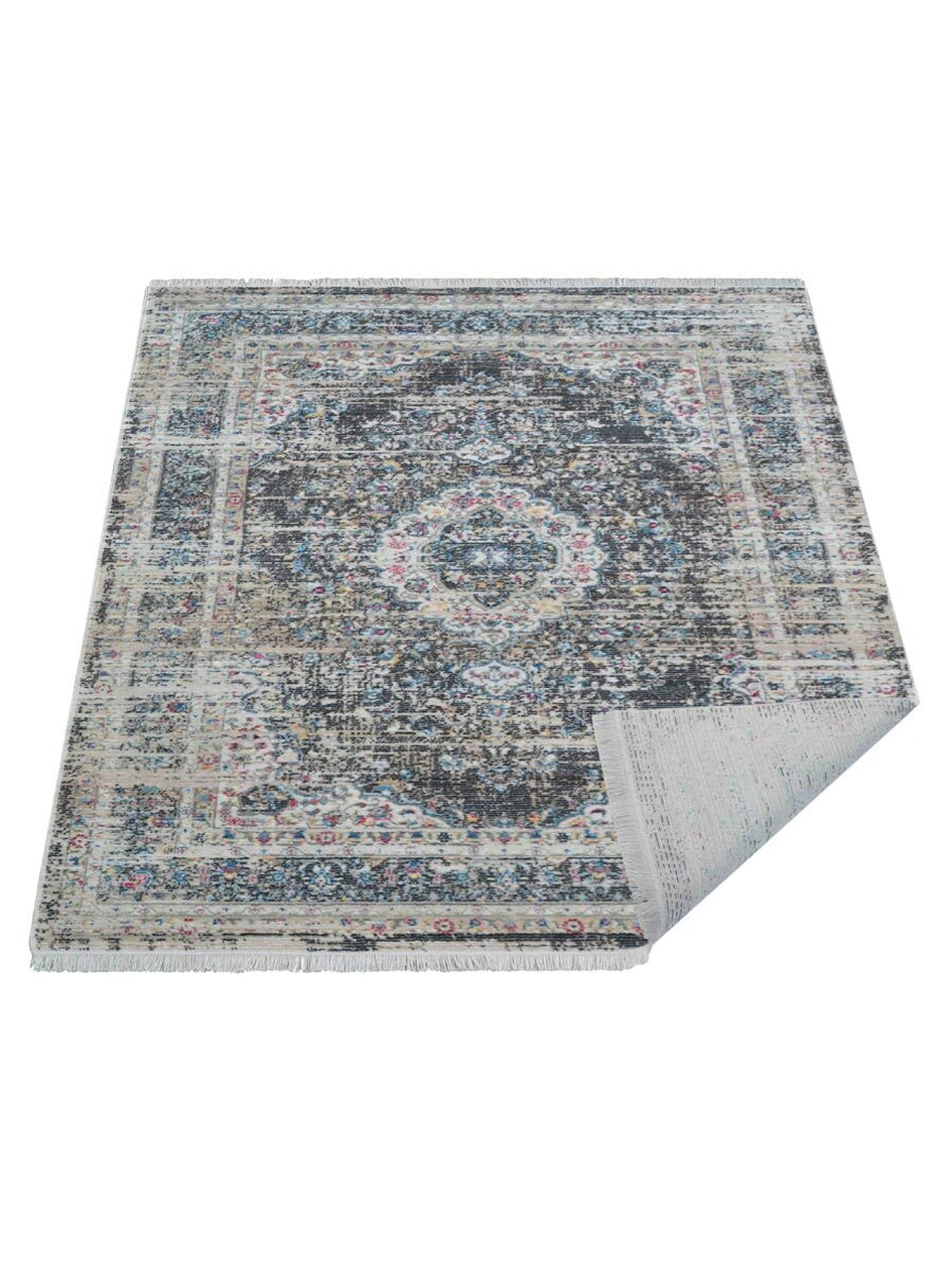 Machine Woven Cross Weave Polyester Area Rug Oriental Multicolor BBH Home M00091