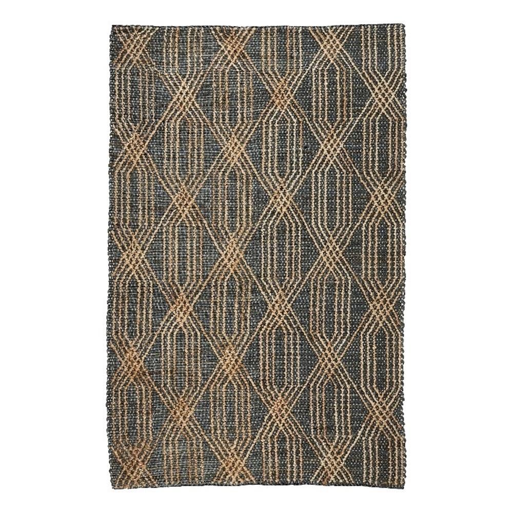 Pemberly Row 108 x 144″ Jute & Cotton Accent Rug in Natural/Charcoal