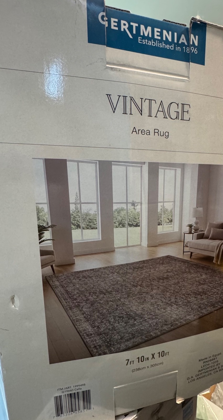 Brand New Gertmenian Vintage Cella Area Rug 7’10” x 10’ Large Area Rug