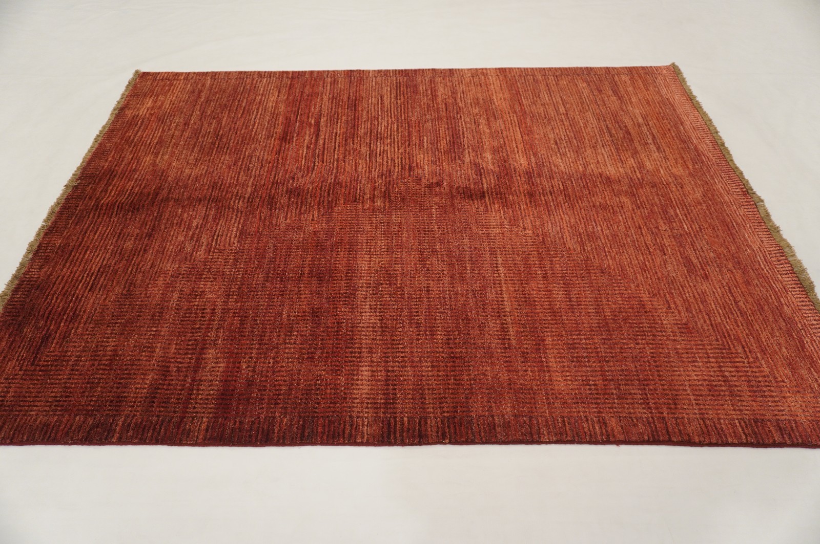 5×7 ft Red Gabbeh Afghan Hand Knotted Wool Area Rug