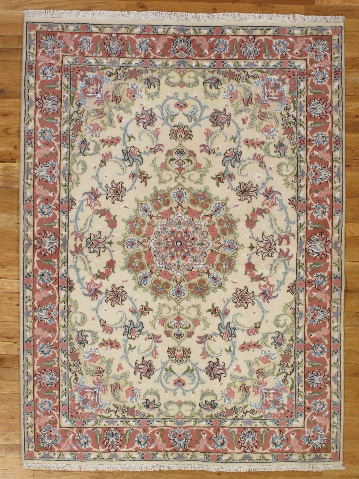 4.9 x 6.7 Perrsian Tabriiz Rug Irran Wool and Silk 400 KPSI #PIX-29298