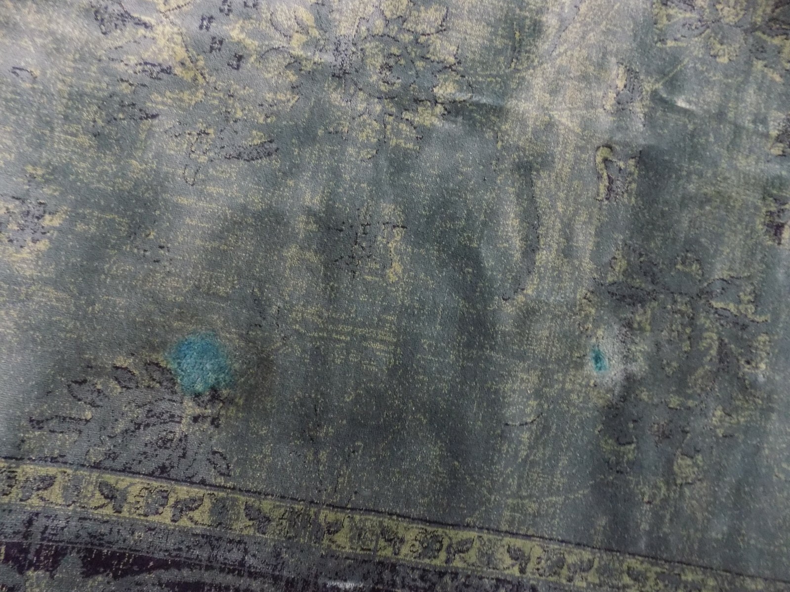 TURQUOISE / MULTI 10′ X 14′ Stained Rug Reduced Price 1172558492 VTG117-2220-10