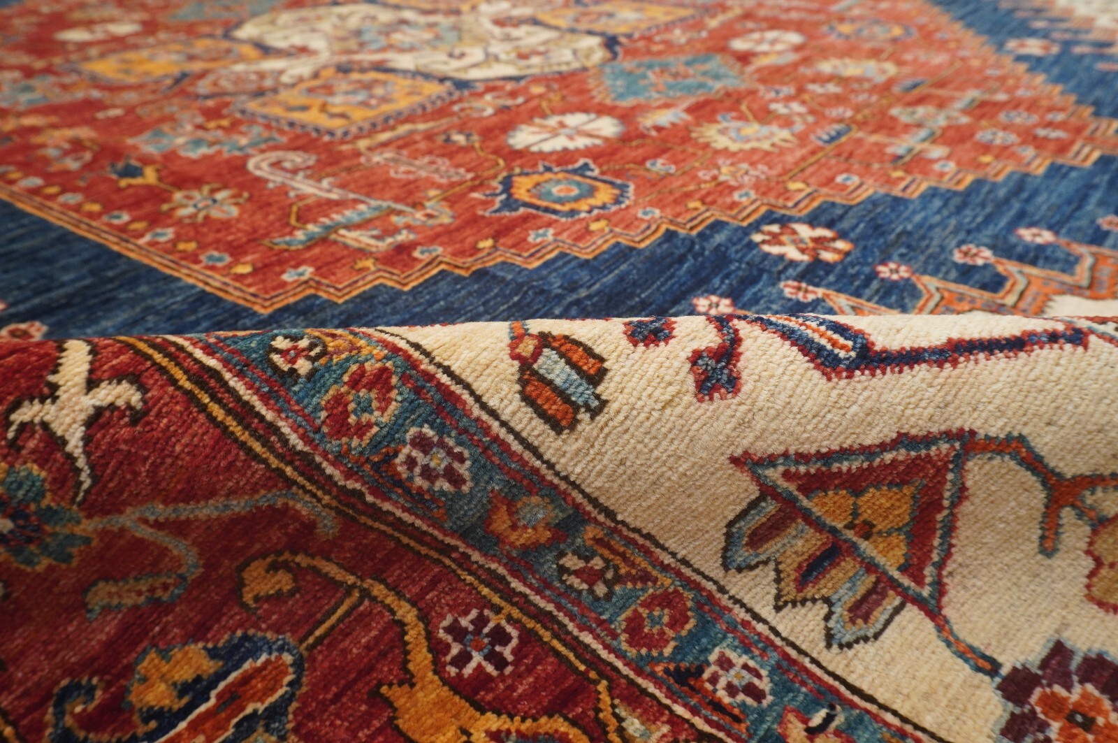 8×10 ft Red Serapi Afghan Hand Knotted Wool Oriental Rug