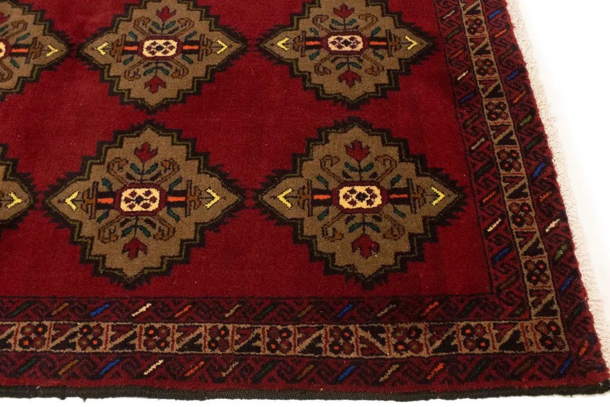 Hand-Knotted Red Tribal Oriental Rug Vintage Style Home Decor Carpet 3’6X6’3 ft