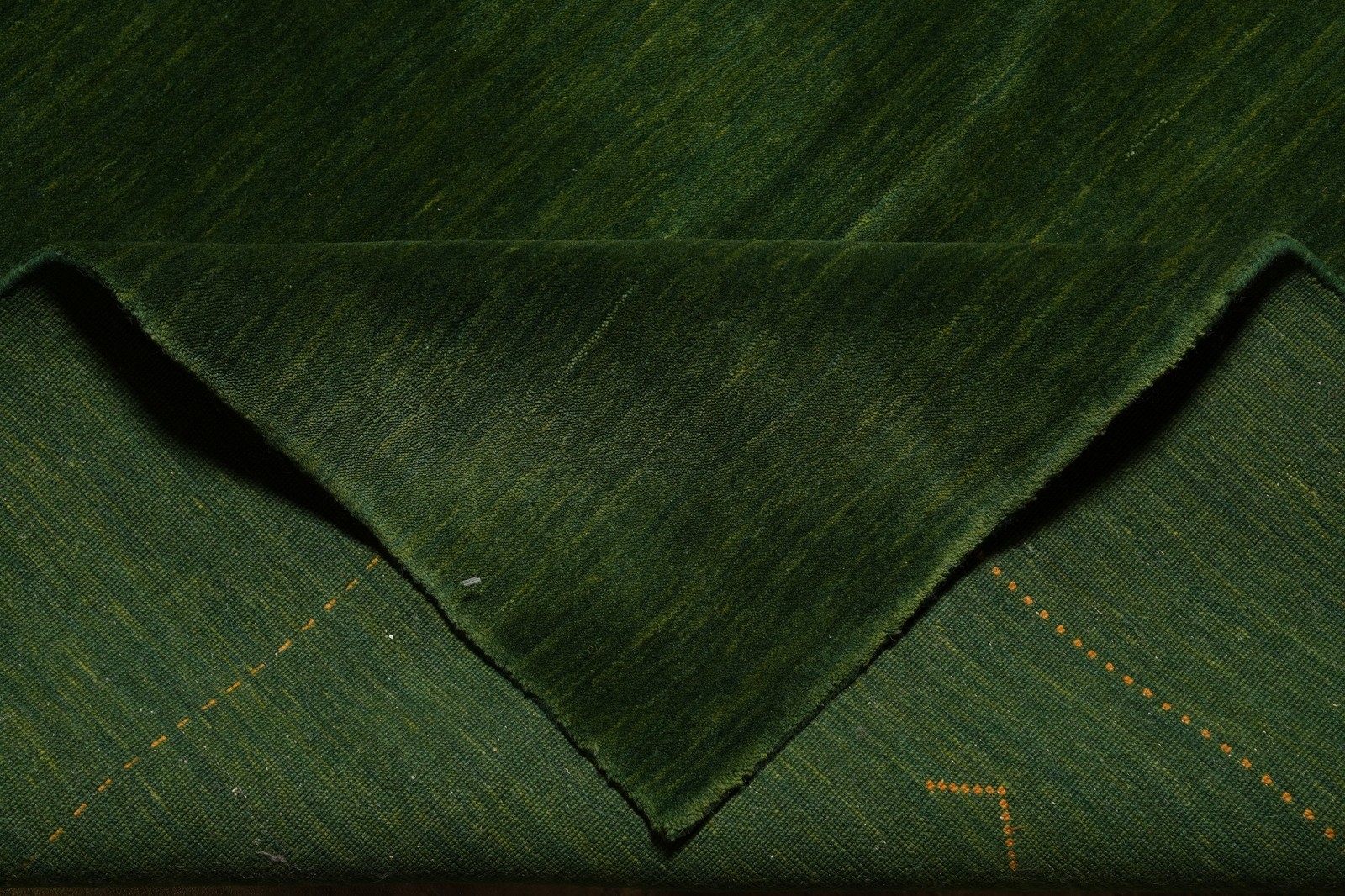 9 x 12 Solid Plain Green Wool Rug #F-4622
